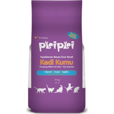 Pisipisi İnce Taneli Pudra Kokulu Topaklanan Kedi Kumu 10 Kg