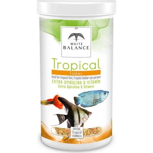White Balance Tropical Flakes Tropikal Pul Balık Yemi 250ml