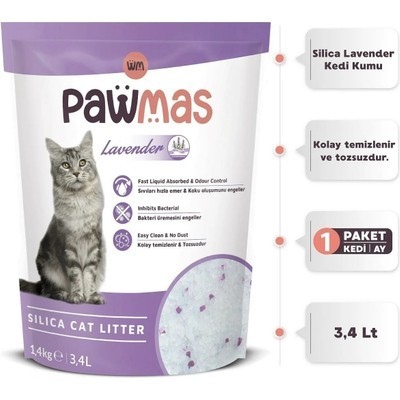Pawmas Silika Lavantalı Kedi Kumu 3.4 Lt