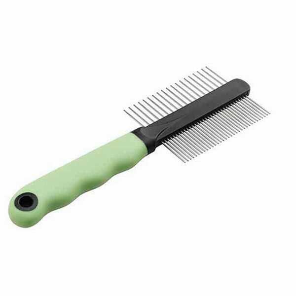 Ferplast Gro 5792 Çift Taraflı Tüy Açıcı Kedi Tarağı Yeşil 2,5x5x19 Cm