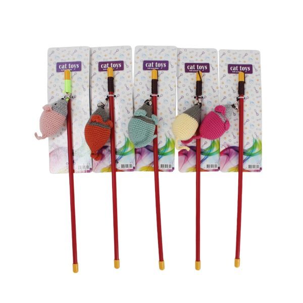 Cat Toys Kedi Oltası Oyuncağı İp Sarma Çıngıraklı Fare Figürlü