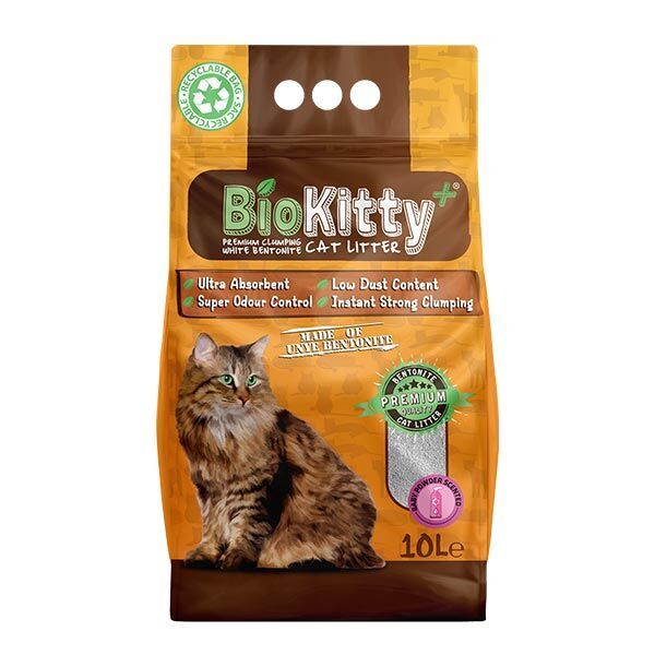 BioKitty Bentonit Ince Taneli 10 Lt Kedi Kumu (BEBEK PUDRASI)